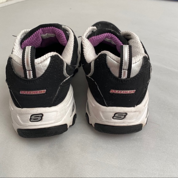 Skechers D’Lites black and purple slip on sneakers 10 - Picture 3 of 6